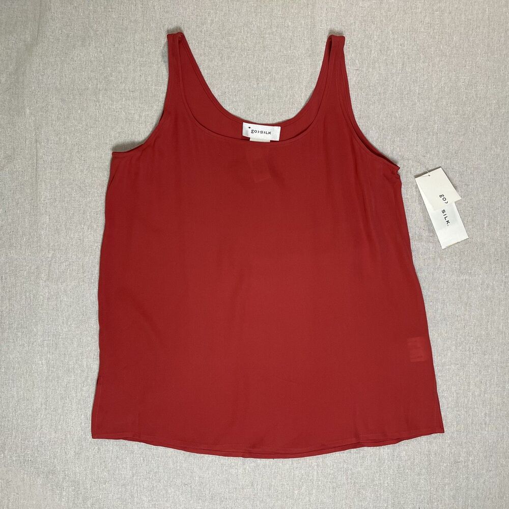 Go Silk | New with Flaws 100% Silk Coral Reef Scoop Neck Tank | Size 2